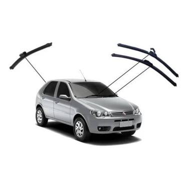 Imagem de Kit de 3 Palhetas para Limpador de Parabrisa Dianteiro + Traseiro Fiat Palio 1996 a 2013