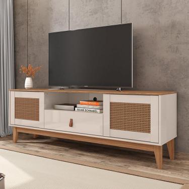 Imagem de Rack 2 Portas 1 Gaveta 160cm Esmeralda Versátile Casa D Off White/Noce