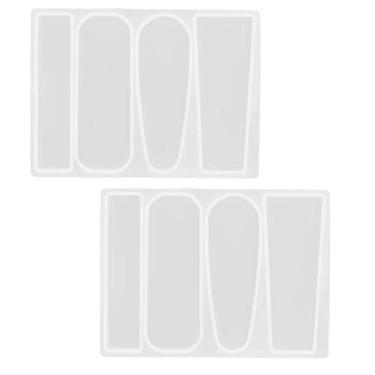 Imagem de 2 peças de moldes de resina de silicone para fazer grampos de cabelo, ferramentas de fundição de silicone para arte de resina, chaveiro com pingente de prendedor DIY para meninas e mulheres (modelo C)