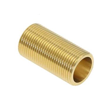 Imagem de 1/8"?1/4";?3/8";?1/2";?3/4";?Tubo de lat?o com rosca macho cabe?a hexagonal tampa de extremidade de lat?o encaixe conector conector adaptador cobre, comprimento de 100 mm