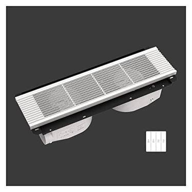 Imagem de Fã exausto Ventilamento escondido de ventilação escondido Grade de teto duplo motor de exaustão duplo-núcleo Poderoso ventilante ventilador, branco/preto, 40W × 2 Ventiladores de ventilação