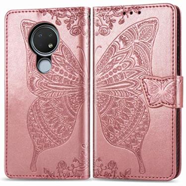 Imagem de For Nokia 6.2/7.2 Butterfly Love Flower Embossed Horizontal Flip Leather Case with Bracket Lanyard Card Slot Wallet