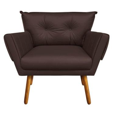 Imagem de Poltrona Anitta Corino Castanho D`rossi Cor Marrom