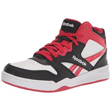 Imagem de Reebok Tênis de basquete infantil unissex Bb4500 Court, Branco/Preto/Vector Vermelho, 17