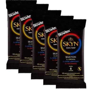 Imagem de Kit 5 Pacotes Preservativo SKYN Selection C/ 6 Unidades Cada