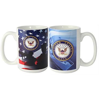 Imagem de Caneca de café militar da Marinha dos EUA 473 ml