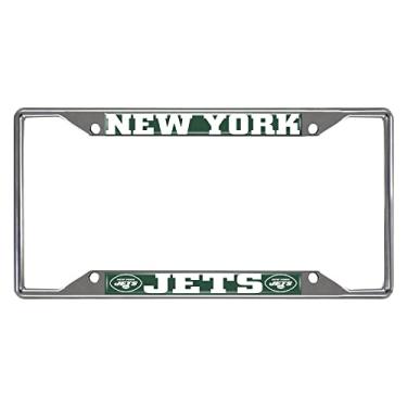 Imagem de Moldura cromada para placa de licença NFL New York Jets, cromada, 15,8 x 31,1 cm