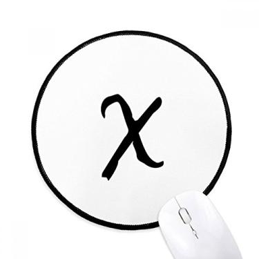 Imagem de Alfabeto grego Chi silhueta preta mouse pad desktop escritório tapete redondo para computador