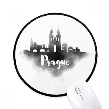 Imagem de DIYthinker Praga tcheco Landmark Ink City Mouse Pad Desktop Office Tapete redondo para computador