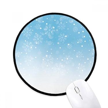 Imagem de DIYthinker Snow Snowflake Weather Blue Sky Mouse Pad Desktop Office Tapete Redondo para Computador