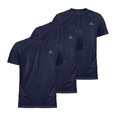 Imagem de Kit 3 Camiseta Dry Basic SS FPS 50 Muvin – Manga Curta – Masculina – Proteção Solar UV50 – Camiseta Para Academia Treino Funcional – Pilates – Yoga – Corrida – Caminhada (P, Azul Marinho)