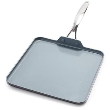 Imagem de GreenPan Frigideira Valencia Pro de cerâmica anodizada saudável antiaderente de 28 cm, livre de PFAS, indução, lavável na lava-louças, segura para forno, cinza