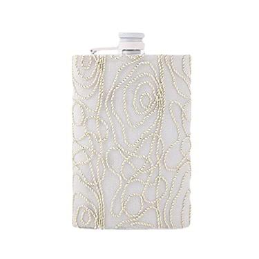 Imagem de Garrafa de quadril, garrafa de bolso curvada de aço inoxidável de grau alimentício para licor, capacidade de 236 ml, bebida de álcool, uísque presente para homens, branco, 236 g