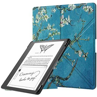 Imagem de Capa dobrável pintada com suporte para Kindle Scribe, capa de 10,2 polegadas com função automática de despertar e hibernar com bandeja de caneta