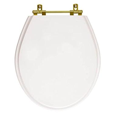 Imagem de Tampa De Vaso Branca Ravena Para Bacia Deca Ferragem Dourada