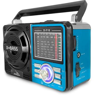 Imagem de Rádio Retro Vintage AM FM Portátil Com USB MP3 Caixa Som Amplificada Microfone Excelentes Graves Entradas Micro SD Aux Para Festas E Eventos