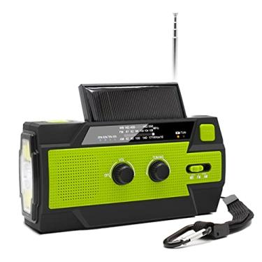 Imagem de Chusui Rádio portátil AM/FM e NOAA para exterior, emergência solar, manivela, rádio, luz de leitura, sensor de movimento, com lanterna LED, alarme SOS, bateria, 4000mAh, saída USB