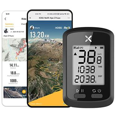 Imagem de XOSS Computador de bicicleta G GPS, velocímetro e odômetro Bluetooth sem fio, computador de ciclismo, rastreador de MTB, com visor LCD automático de luz de fundo, IPX7 à prova d'água para todas as bicicletas, bicicleta elétrica