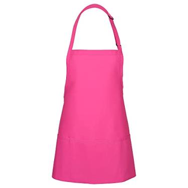 Imagem de Avental Fame com 3 bolsos F10 para adultos – 60,96 cm C x 71,12 cm L – 65/35 poliéster/sarja de algodão – serve para PP-GG – unissex, Raspberry, One Size, 1