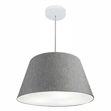 Imagem de Lustre Pendente Cone Cúpula Tecido 30/50x35 cm, Vivare Iluminação, Pendente4249 CZ, Cinza, Médio