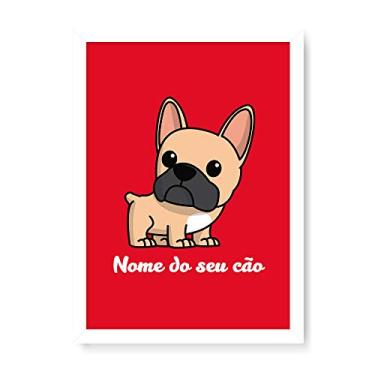 Imagem de Arte Maníacos Quadro Decorativo Bulldog Francês Comic - 23x16,25cm (Moldura em laca branca)