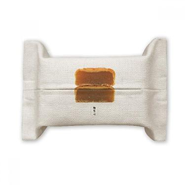 Imagem de Bolsa de linho de algodão com suporte para cobertura de papel para lenços faciais para bolo de lua de coco