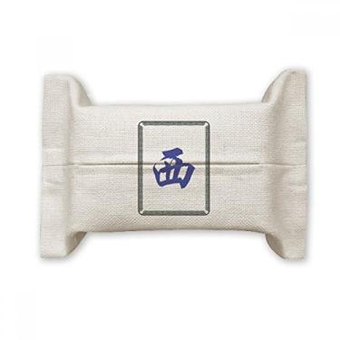 Imagem de Bolsa de linho de algodão com estampa de azulejos Wind West Mahjong