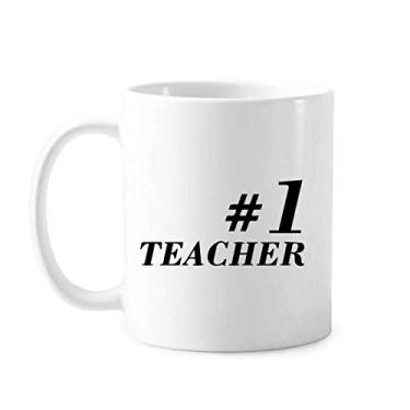 Imagem de Number.1 Caneca de cerâmica com citação de estudante para professor de cerâmica xícara de porcelana café louça