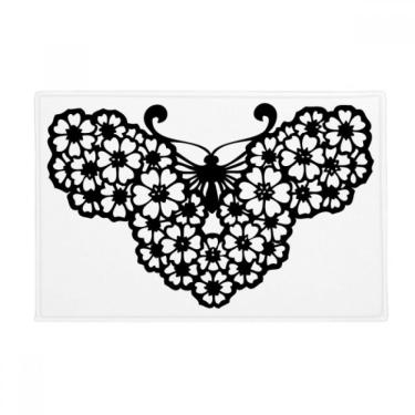Imagem de DIYthinker Tapete de porta de banheiro com borboleta com asas florais antiderrapante