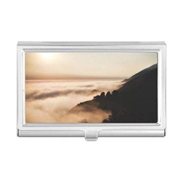 Imagem de Sunrise Sunset Mountain Fog Paisagem Céu Porta-cartão de visita Carteira de bolso