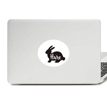 Imagem de Adesivo de notebook com emblema de animal em preto e branco da Hare