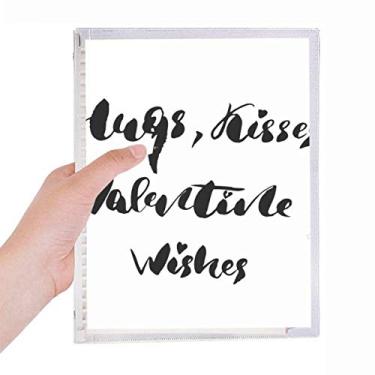 Imagem de Caderno de anotações Hugs Kisses Valentine Wishes de folhas soltas diário recarregável