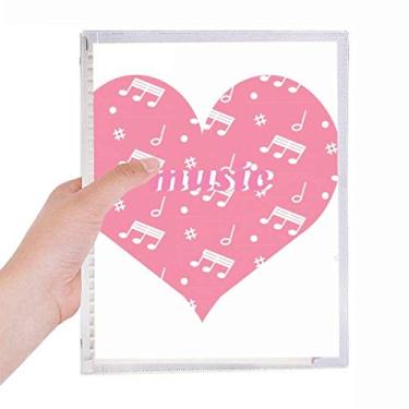 Imagem de Caderno de notas musicais diagonais rosa com folhas soltas e diário recarregável