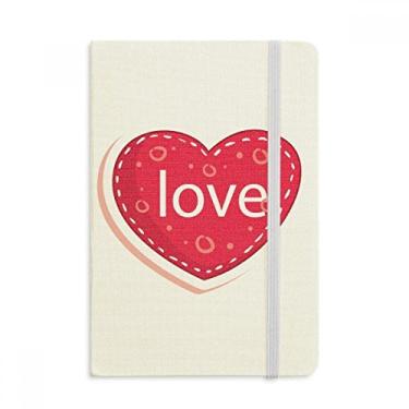 Imagem de Caderno de Dia dos Namorados com coração rosa e capa dura em tecido oficial