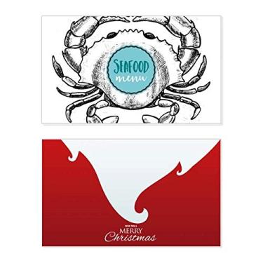Imagem de Caranguejo Sketch Ilustração de Organismo Marinho Feriado, Feliz Natal, Cartão de Parabéns, Mensagem de Letras de Natal