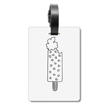 Imagem de Black Outline coração picolés sorvete bolsa etiqueta bagagem cartão pendurado Scutcheon etiqueta