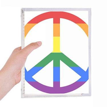 Imagem de Caderno LGBT Rainbow Gay Lésbica Antirguerra Diário Folhas Soltas Recarregável Diário Papelaria