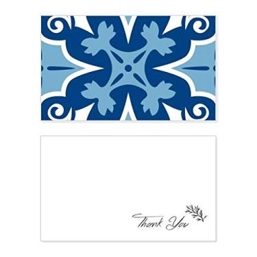 Imagem de Marrocos Decorativa Flor Azul Ilustração Cartão de Agradecimento Aniversário Papel Saudações Casamento Agradecimento