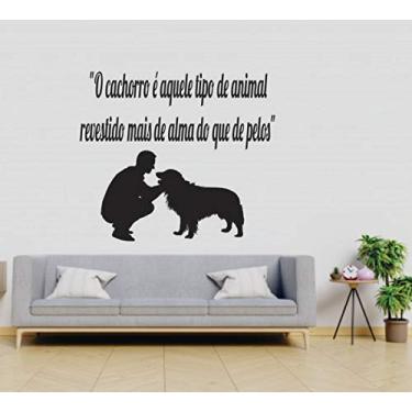 Imagem de Adesivo de Parede Frase Cão Pet amor 100cm x 80cm