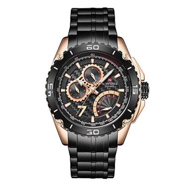 Imagem de Relógio digital masculino NAVIFORCE Relógio masculino à prova d'água esportivo de luxo aço inoxidável analógico militar quartzo relógio de negócios relógio de pulso, NF9183-RG/B, M