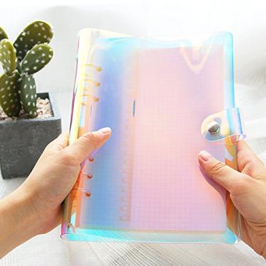 Imagem de Plástico A5/A6 de 21,6 cm. Capa com 6 furos. Pasta de arquivo com anel redondo para protetores de folhas soltas (Cover Laser, A5/21cm*15cm/8.5 Inch)