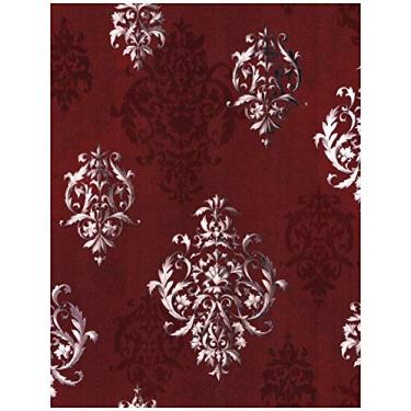 Imagem de HAOKHOME Papel de parede vintage Damasco Peel and Stick Papel de parede vermelho Borgonha 45 cm x 3 m Papel de contato autoadesivo de vinil