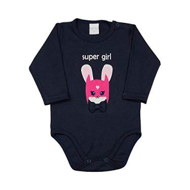 Imagem de Body Bebê Suedine Super Girl - Marinho M