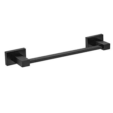 Imagem de Porta Toalha De Rosto Para Parede Toalheiro Para Banheiro Lavabo Quadrado Black Matte