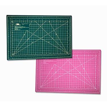Imagem de Base de Corte Dupla Face (Verde e Rosa) 45X30cm - Patchwork Artesanato Scrapbook