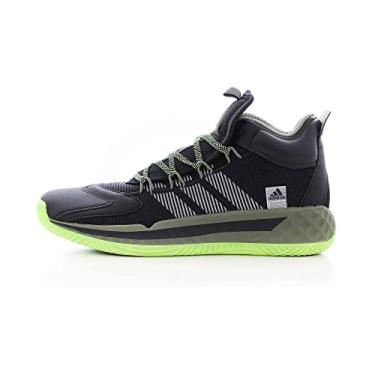 Imagem de adidas Tênis de basquete unissex Coll3ctiv3 2020 Mid, Preto/Branco/Verde Legacy, 13