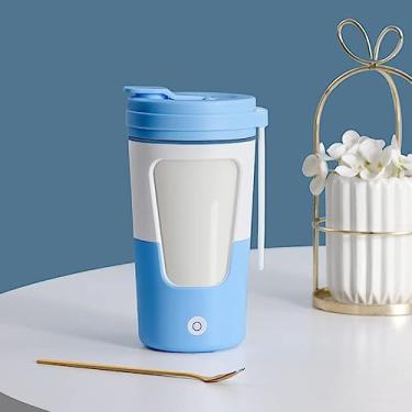 Imagem de Caneca De Mistura Elétrica YEmirth 430 Ml Saudável 7000 RPM Recarregável Caneca Automática Com Alça De Silicone Para Shakes De Proteína Café(B)