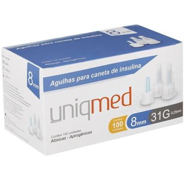 Imagem de Agulha para Caneta de Insulina 8MM 31G C/100UN Uniqmed