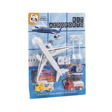 Imagem de Avião Kit Aeroporto7 Peças, Pica-Pau Brinquedos, Multicor