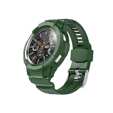 Imagem de WIKUNA para Samsung Galaxy Watch4 Classic Watch TPU Case All-in-One Sports Strap (Cor: Verde exército 2, Tamanho: 46mm)